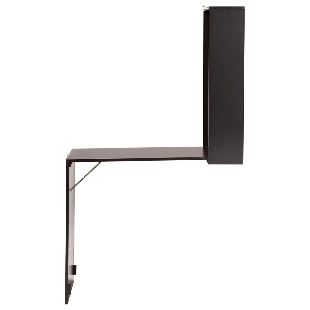Baxton Studio Millard Wall Mount Folding Desk in Dark Brown, , large