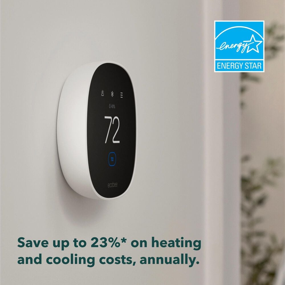Ecobee Smart Thermostat Essential - Energy Star Certified programmable Wi-Fi Thermostat - Works with Siri, Alexa, and Google Assistant, , large