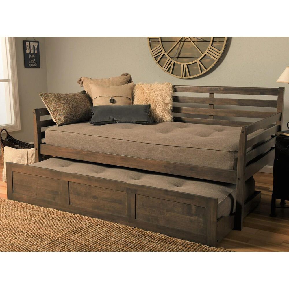 Kodiak Furniture Boho Daybed with Trundle in Rustic Walnut, , large
