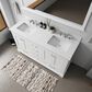 Lexora Home Dukes 60" Double Bathroom Vanity in White with 2 cm White Cultured Marble Top and Rectangular Sinks, , large