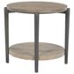 Ashley Dyonton Round End Table in Light Grayish Brown and Gunmetal, , large