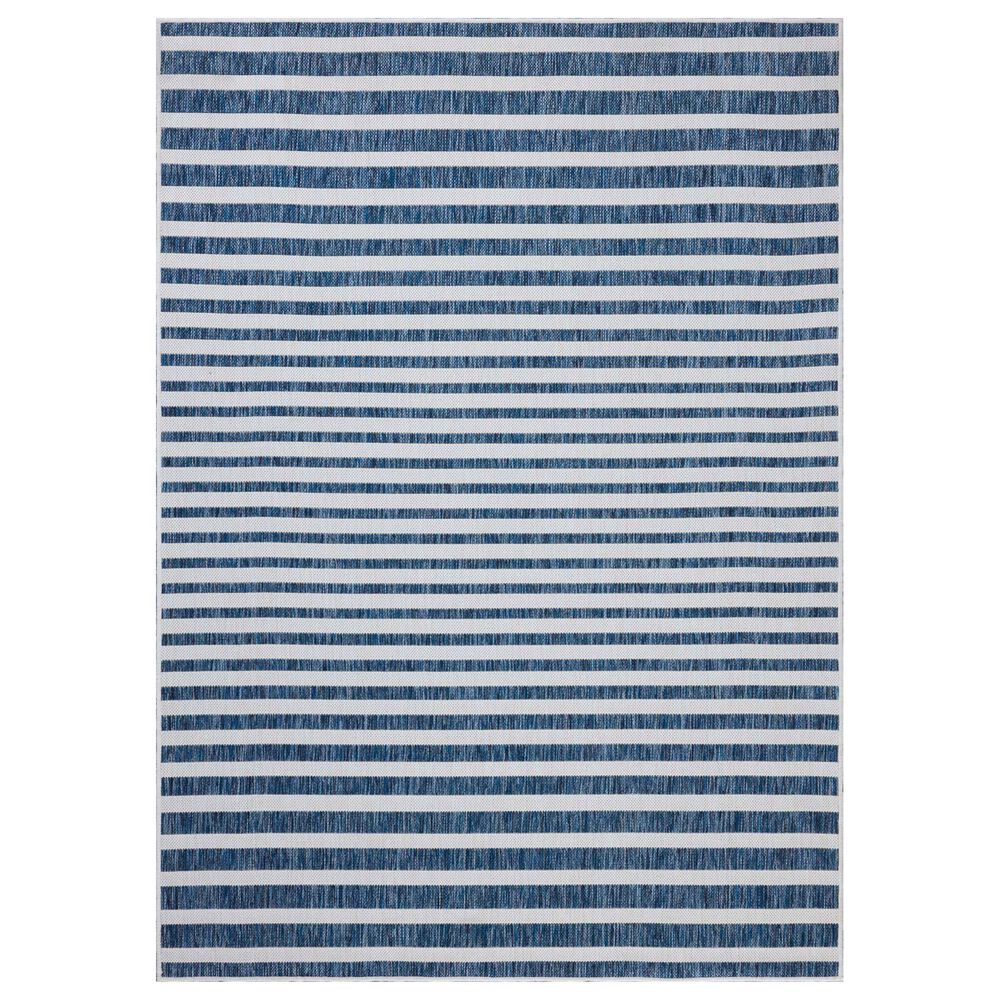 Loloi Easton Denim and Ivory 5&#39;3&quot; x 7&#39;6&quot; Indoor/Outdoor Area Rug, , large