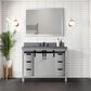 Lexora Home Marsyas 48" Single Bathroom Vanity in White with Grey Quartz Top and Rectangular Sink, , large