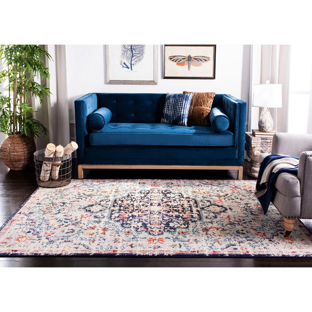 Safavieh Madison MAD447B 5'3" x 7'6" Beige and Black Area Rug, , large