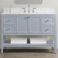 37B Ravello 48" Single Bathroom Vanity Cabinet in Soft Blue with Marble Top and Backsplash, , large