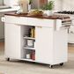 HOMLUX 52" Fluted Kitchen Island with Drop Leaf in White, , large