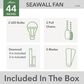 Hunter Seawall 44" Outdoor Ceiling Fan with LED Lights in Matte Silver, , large