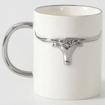 Pampa Bay Longhorns Mug in White and Silver, , large