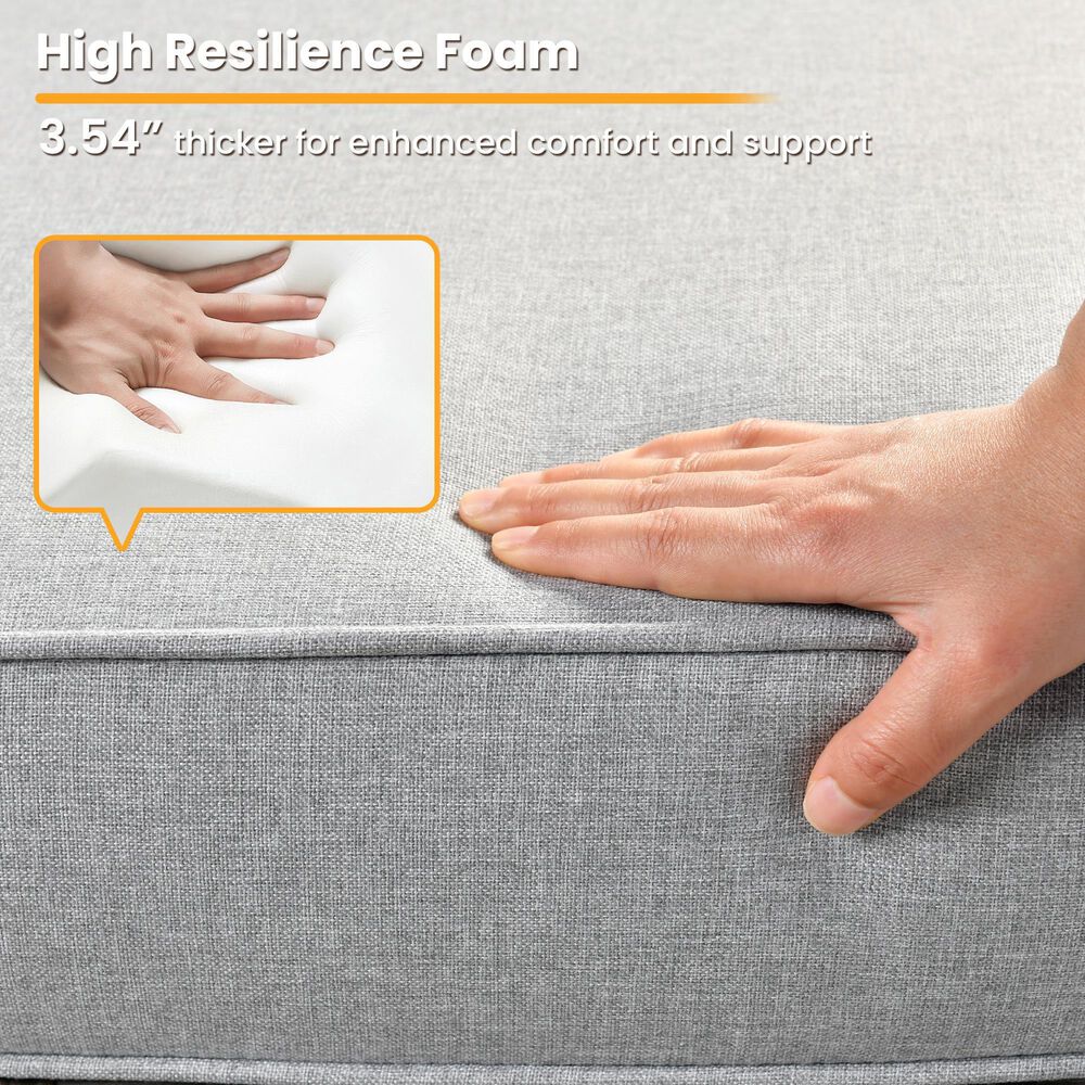 HOMLUX 3-Piece Patio Conversation Set with Swivel Chairs in Grey, , large