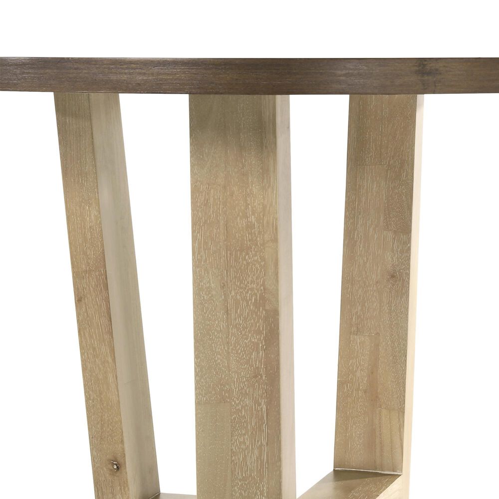 HOMLUX 47"W Contemporary Round Dining Table with Wheat Base in Vintage Walnut/Wheat, , large