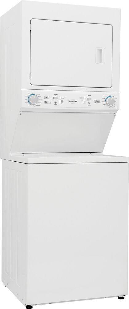 Frigidaire 3.9 Cu Ft Washer and 5.5 Cu Ft Dryer Electric Stacked Laundry in White, , large
