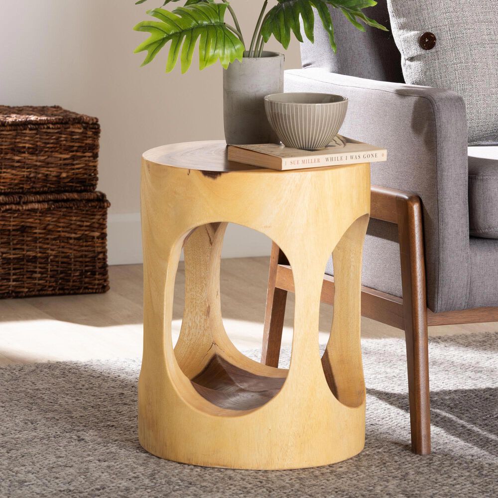 Baxton Studio Kaseko Side Table in Natural Brown, , large
