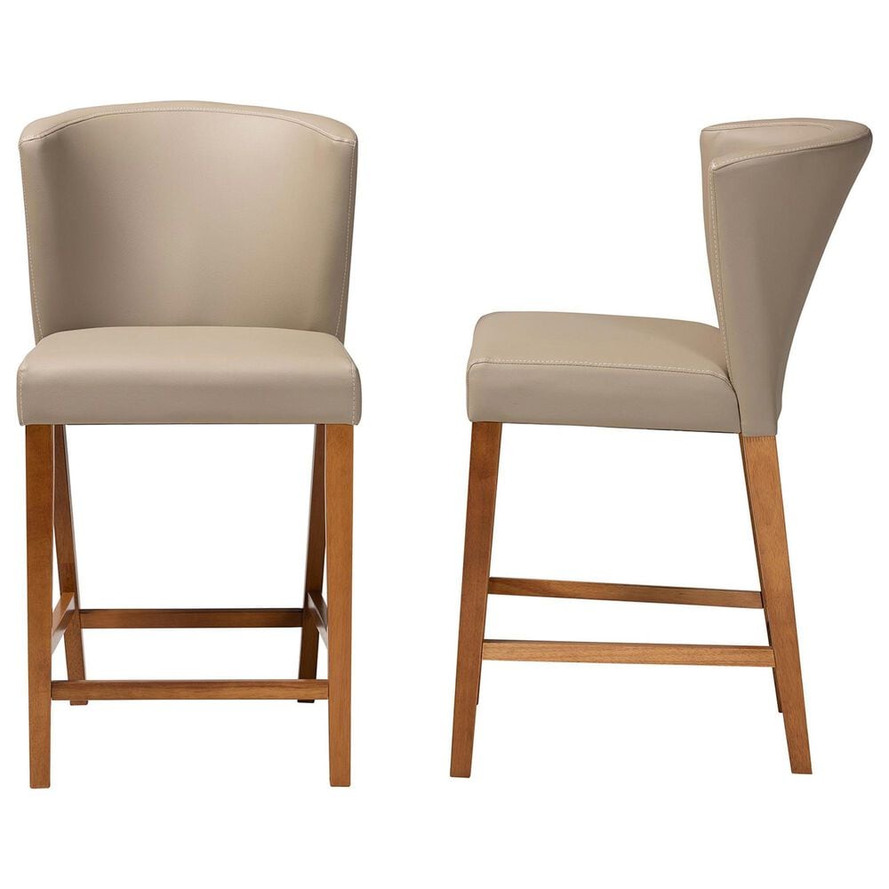 Baxton Studio Olivia Counter Stool in Dark Walnut (Set of 2), , large