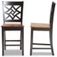 Baxton Studio Nicolette Counter Stool in Dark Brown and Walnut Brown (Set of 2), , large