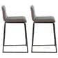 Lumisource Mason Mara Counter Stool with Grey Cushion in Black and Walnut (Set of 2), , large