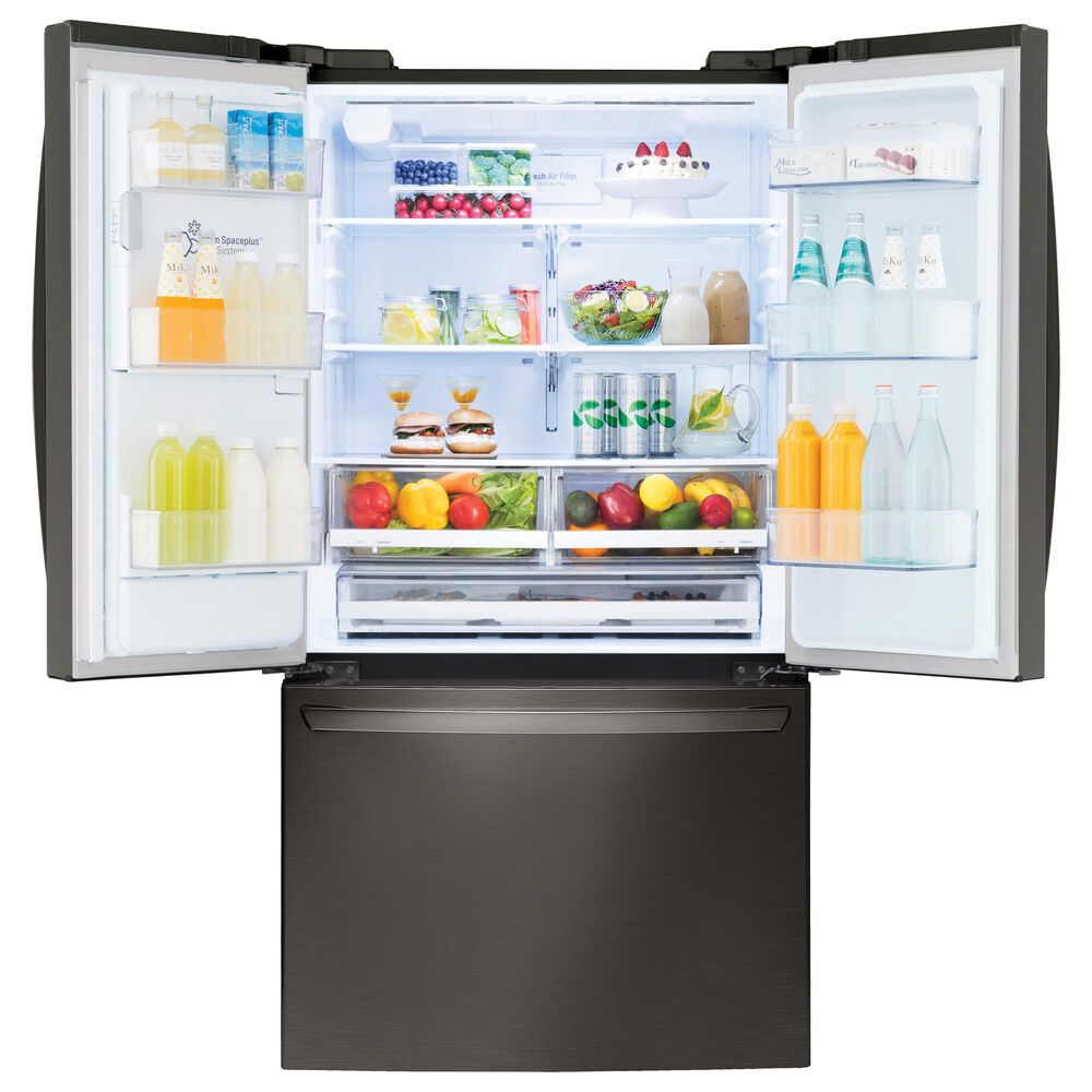 Lg 26 Cu Ft 3 Door French Door Refrigerator With Smartthinq In Black Stainless Steel With Dual Icemaker Nebraska Furniture Mart