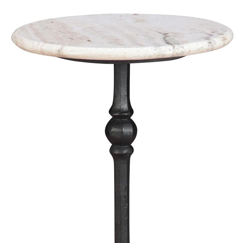 Home Trends &amp; Design Detroit 12" Side Table in White Travertine and Natural, , large