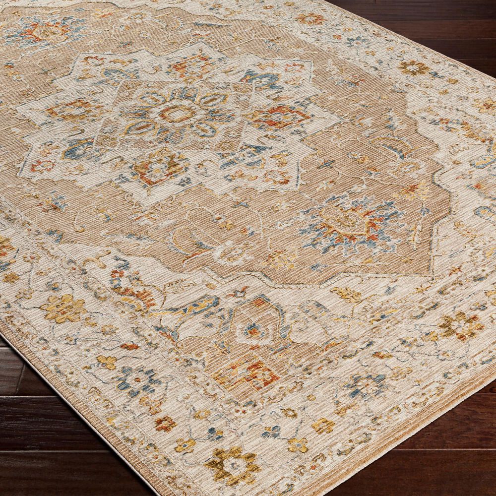 Surya Reina Tan, Light Gray, Medium Gray, Cream, Light Brown, Denim, Rust and Mustard 6&#39;7&quot; x 9&#39;6&quot; Area Rug, , large