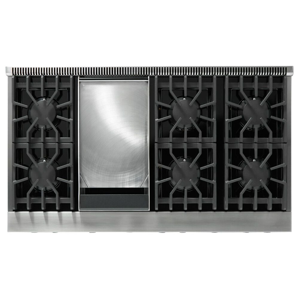 Viking Range 48" Freestanding Sealed Dual Fuel Convection Range in Damascus Gray, , large