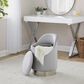 Lumisource Marla Vanity Stool with Silver Upholstered in Chrome, , large