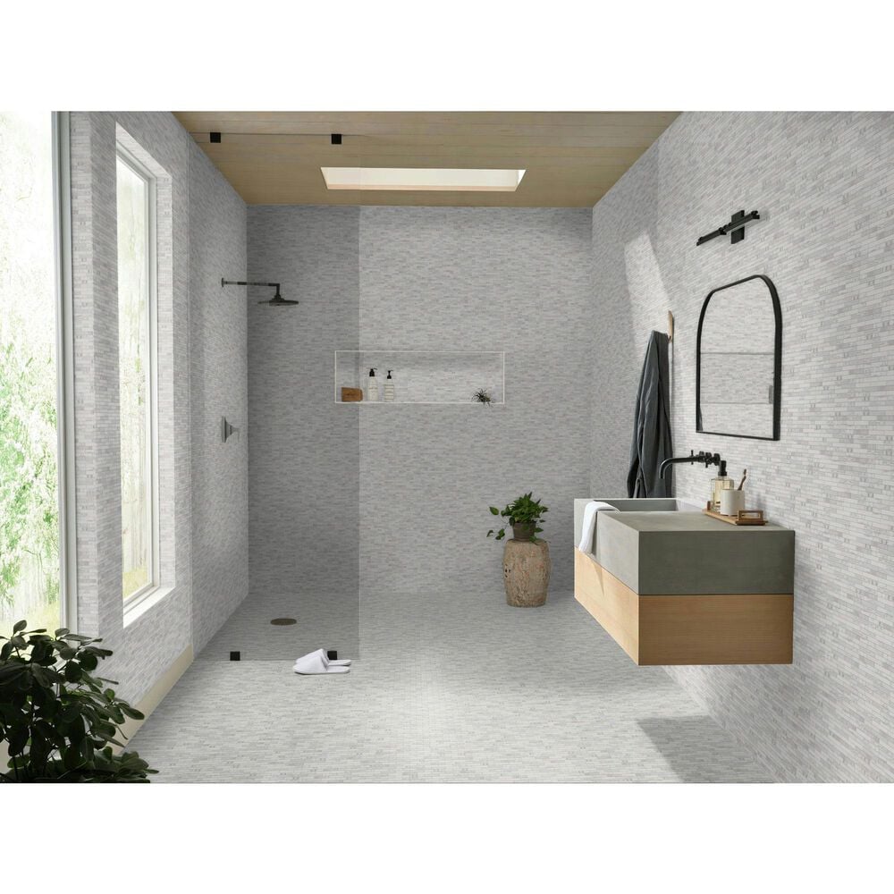 Shaw Eterna Veneto Volokas 2" x 4" on 12" x 12.5" Natural Stone Mosaic Sheet, , large
