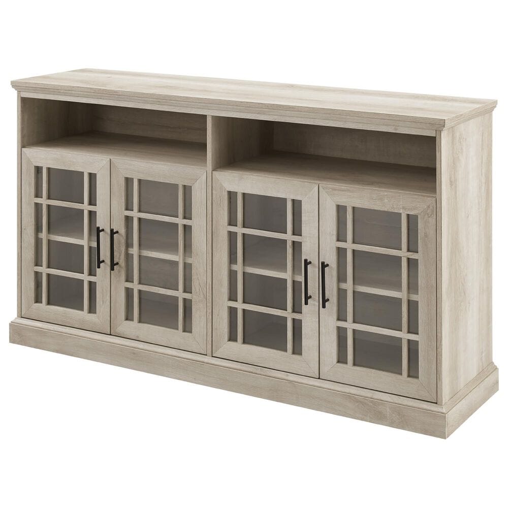 Walker Edison 58&quot; TV Stand NF584DHDHBWO  in White Oak, , large