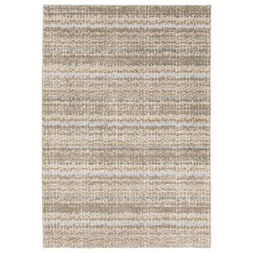 Oriental Weavers Atlas Stripe 747E0 5"3" x 7"3" Ivory and Gray Area Rug, , large
