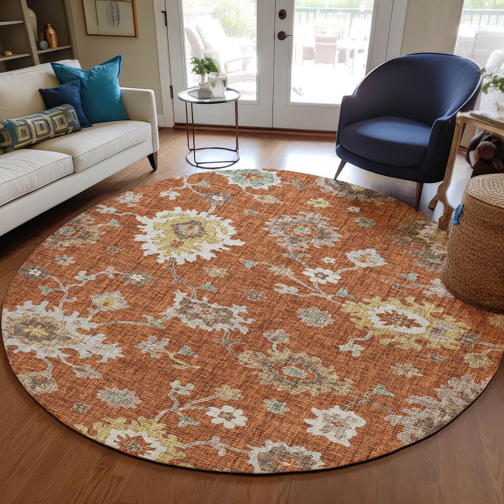 Dalyn Rug Company Portico PO6 Paprika 8&#39; Round Area Rug, , large