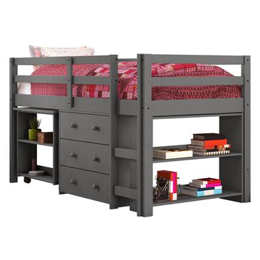 Forest Grove Low Loft Bed with Desk and Storage, , large
