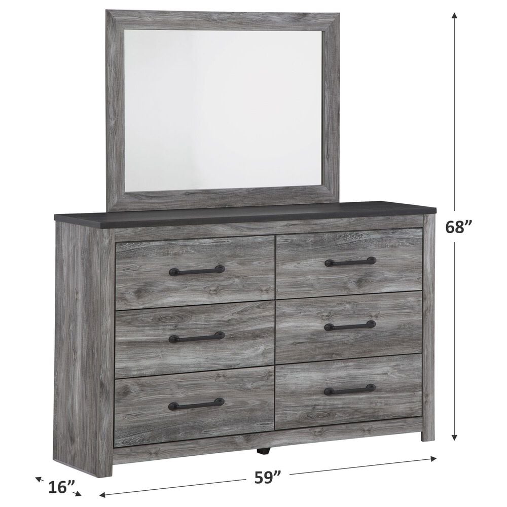 Ashley Bronyan 6-Drawer Dresser and Mirror in Dark Gray, , large