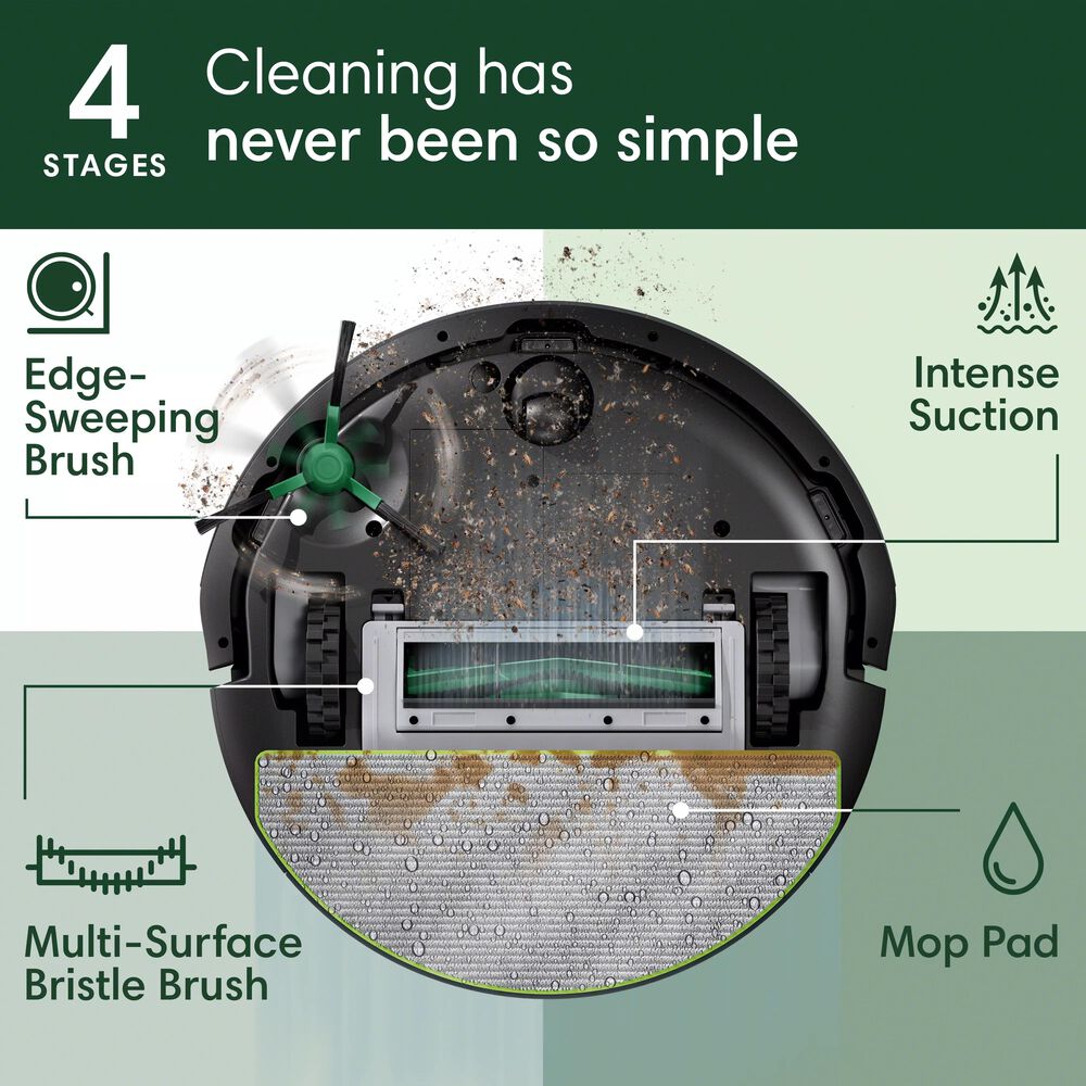 iRobot Roomba 105 Combo Robot Vacuum and Mop in Black, , large
