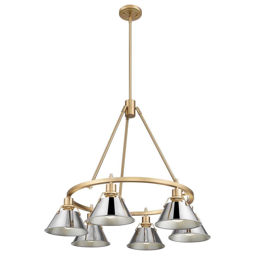 Golden Lighting Orwell 6-Light Chandelier with Chrome Shade in Brushed Champagne Bronze, , large