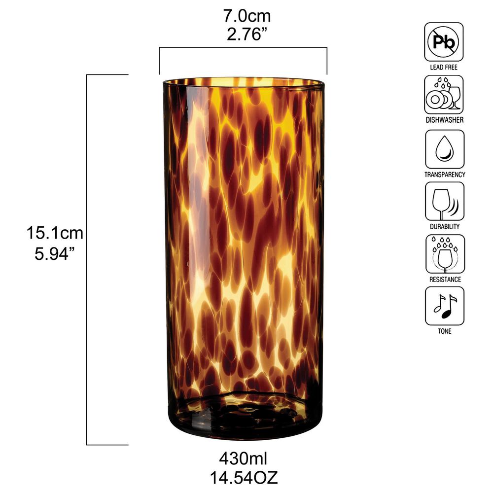 Gifts Plus 14.54 Oz Highball Glass in Tortoise (Set of 4), , large