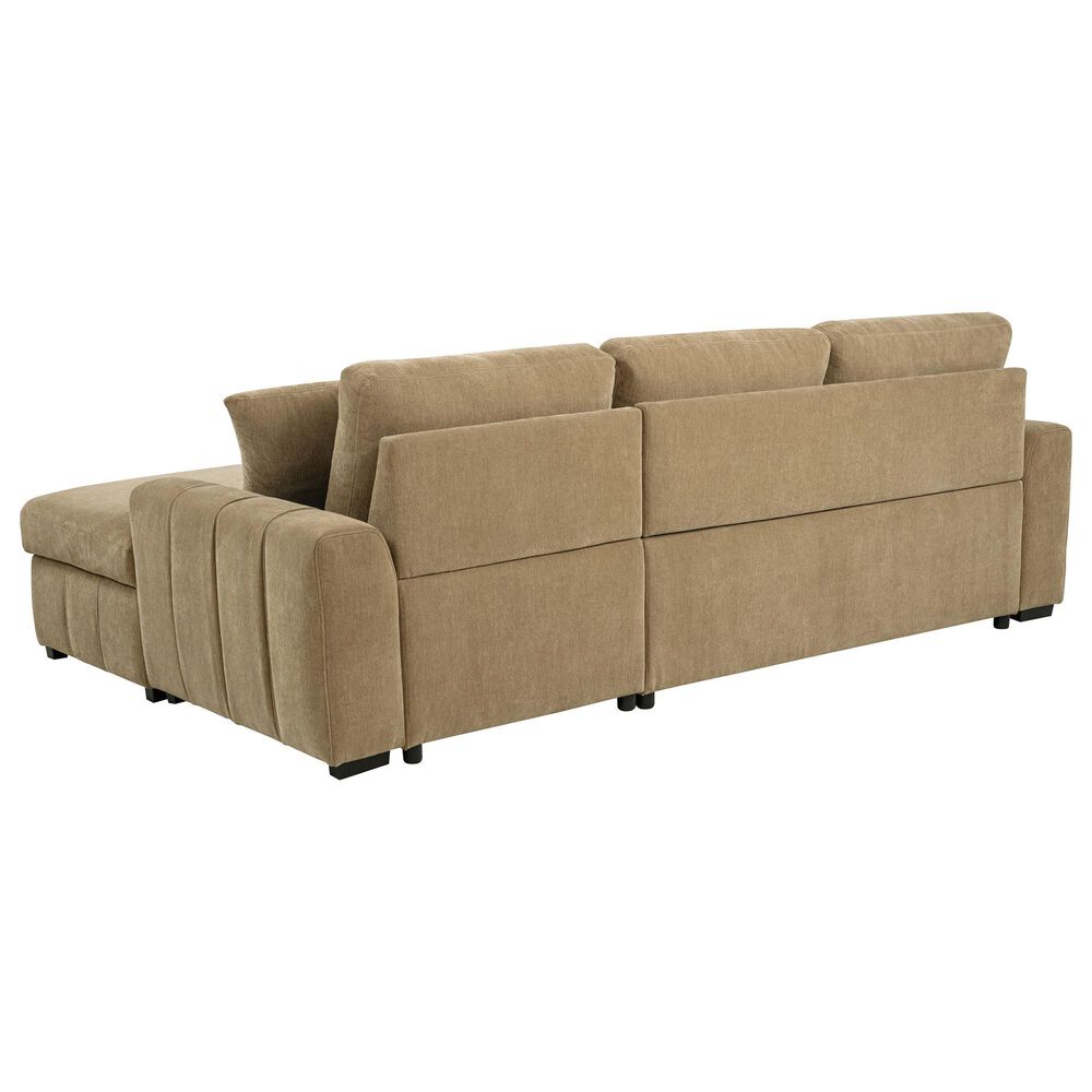 Coaster Pastrana Stationary Right Arm Facing Chaise Sleeper Sectional Sofa in Camel, , large