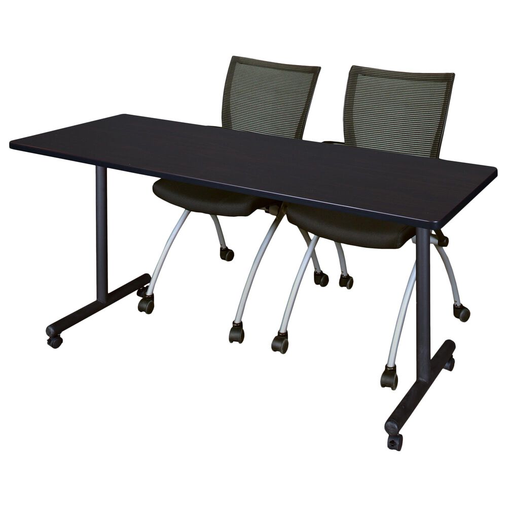 Regency Global Sourcing Kobe 3-Piece Training Table Set in Mocha Walnut/Black, , large
