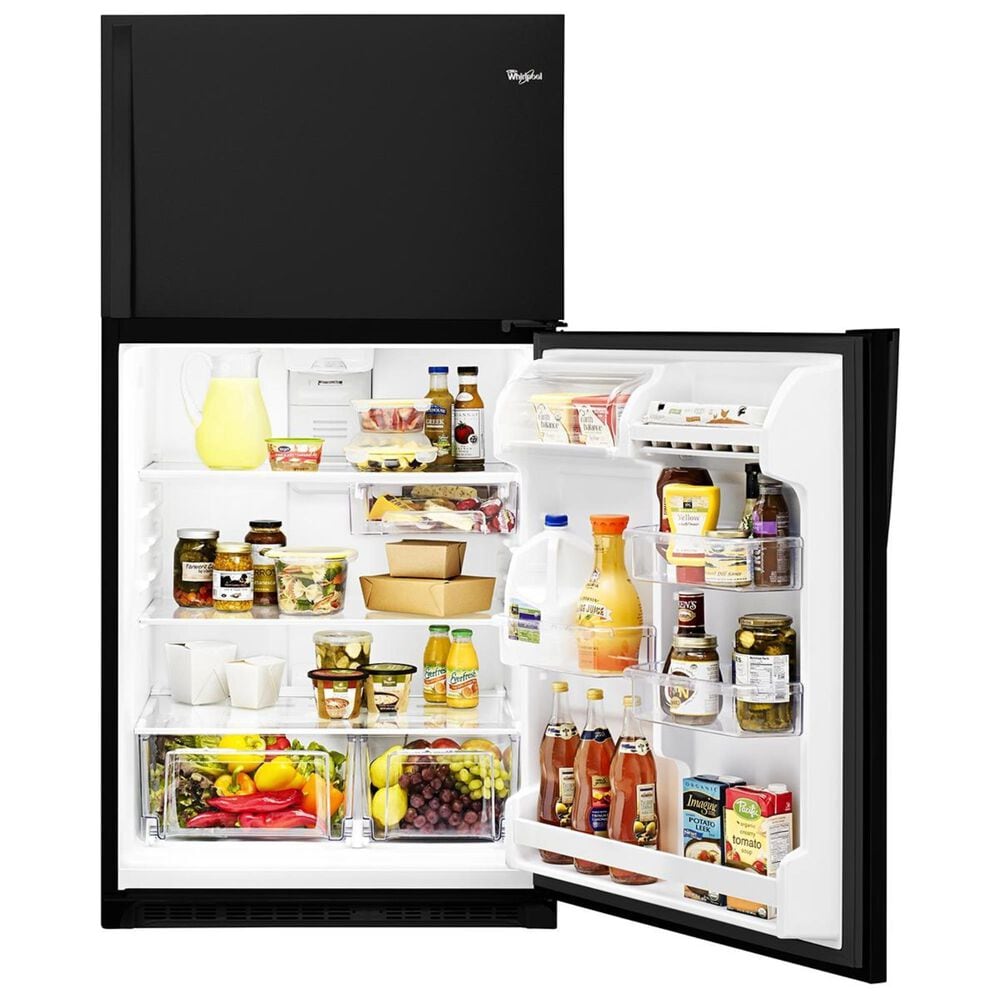 Whirlpool 20.5 Cu. Ft. Top Freezer Refrigerator in Black, , large