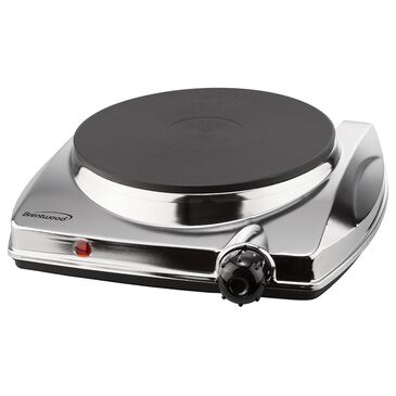 Brentwood 1000w Electric Single Hotplate in Silver , , large