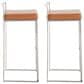 Lumisource Fuji Stackable Barstool with Camel Faux Leather in Stainless Steel (Set of 2), , large