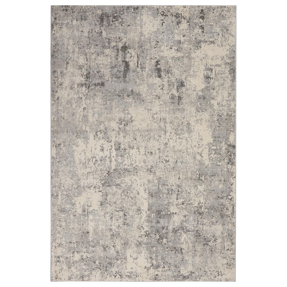 Nourison Rustic Textures Grey and Beige 5"3" x 7"3" Area Rug, , large