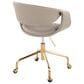 Lumisource Curvo Task Chair with Light Grey Cushion in Gold, , large