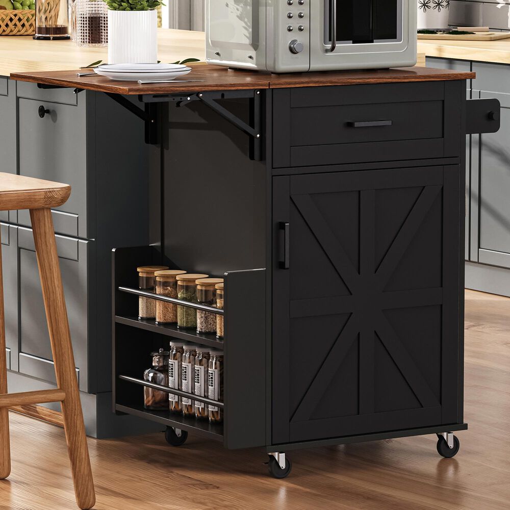 HOMLUX 39" Outdoor Kitchen Island in Black, , large