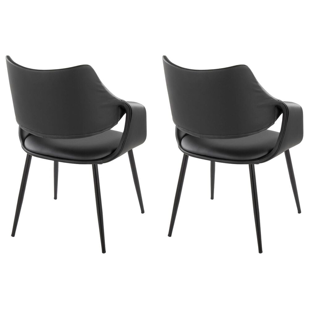 LumiSource Curvo Arm Chair in Black &#40;Set of 2&#41;, , large