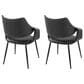 LumiSource Curvo Arm Chair in Black (Set of 2), , large
