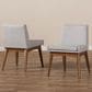 Baxton Studio Nexus Side Chair with Greyish Beige Cushion in Walnut Brown (Set of 2), , large