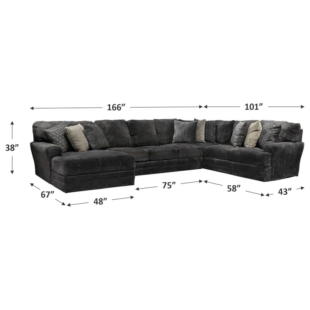 Catnapper Mammoth 3-Piece Left Facing U-Shaped Sectional in Gray, , large