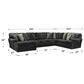 Catnapper Mammoth 3-Piece Left Facing U-Shaped Sectional in Gray, , large