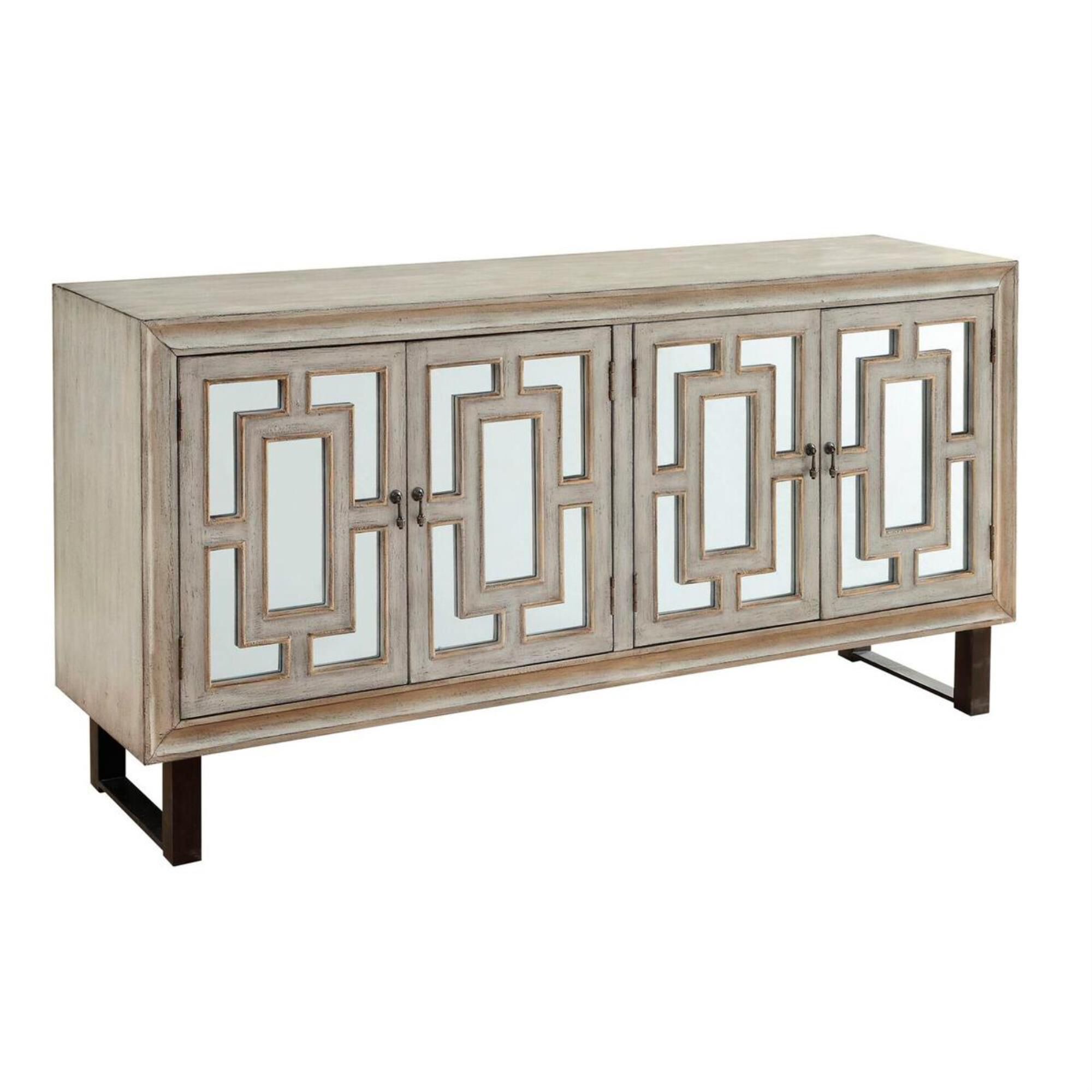 Cream colored shop credenza