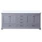 Lexora Home Dukes 80" Double Bathroom Vanity in Dark grey with 2 cm White Quartz Top and Rectangular Sinks, , large