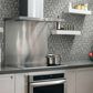 Shaw Molten Hexagon Pewter 11.49" x 11.02" Glass Mosaic Sheet, , large