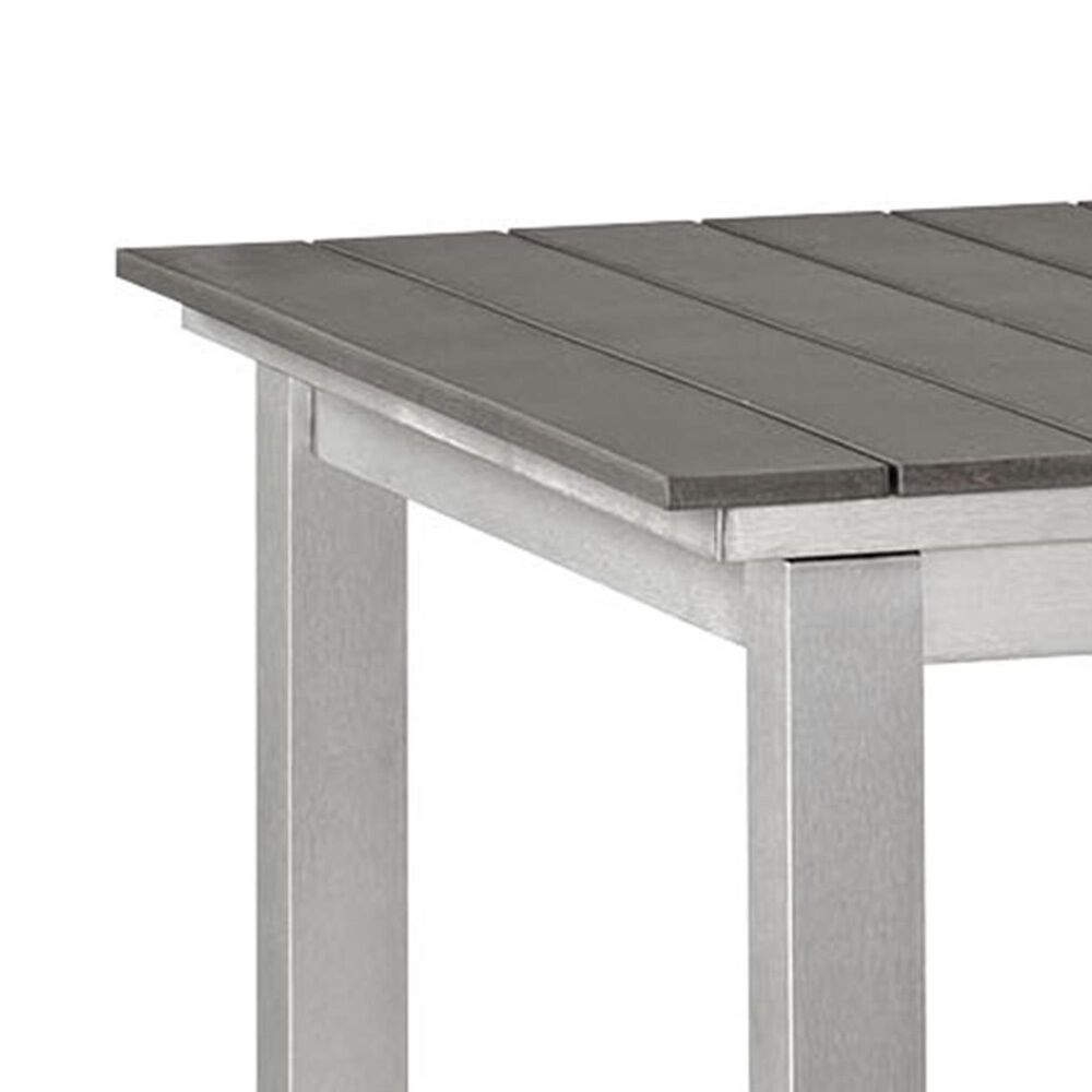 Modway Shore Outdoor Aluminum Extension Dining Table in Silver and Gray